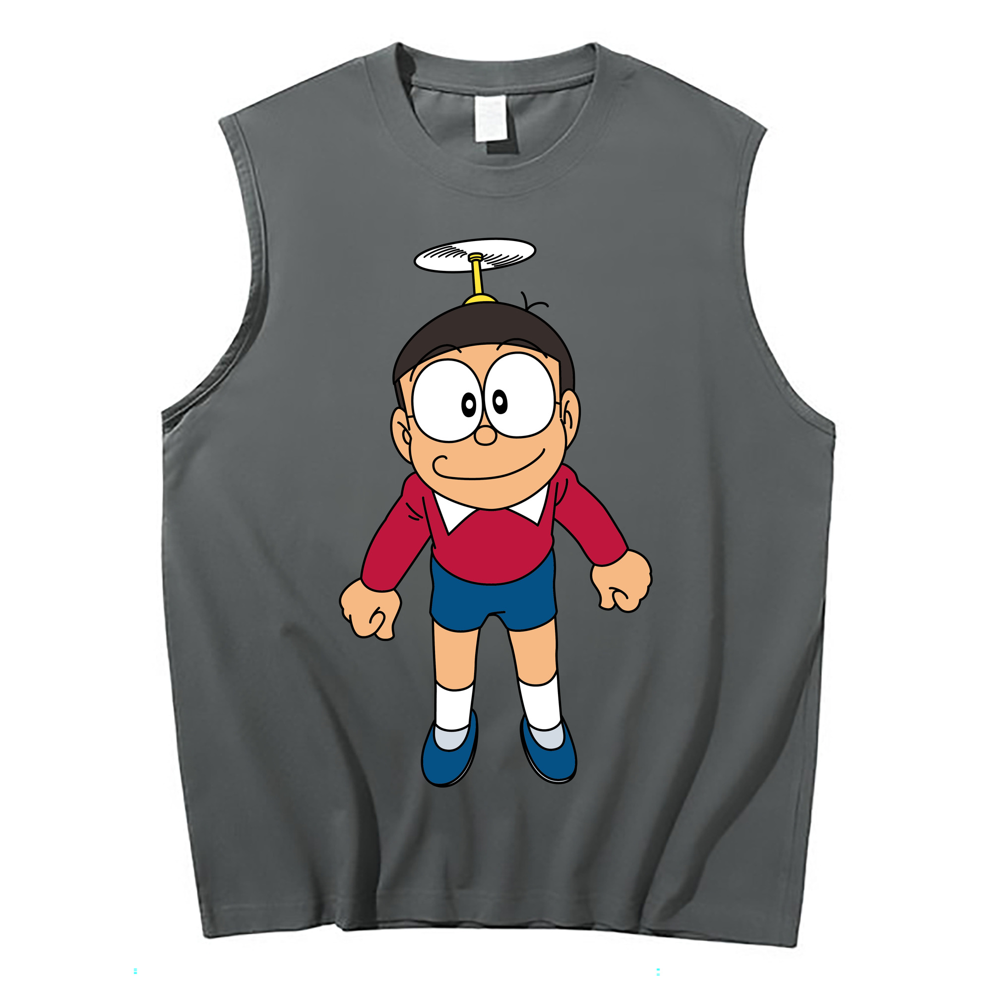 （画像用） ドラえもん 野比 のび太 Doraemon Nobita Nobi コットン100％タンクトップ（フロントプリント）